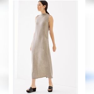 EUC J.JILL PURE JILL LUXE TENCEL MOCK NECK MAXI DRESS TAUPE SZ L